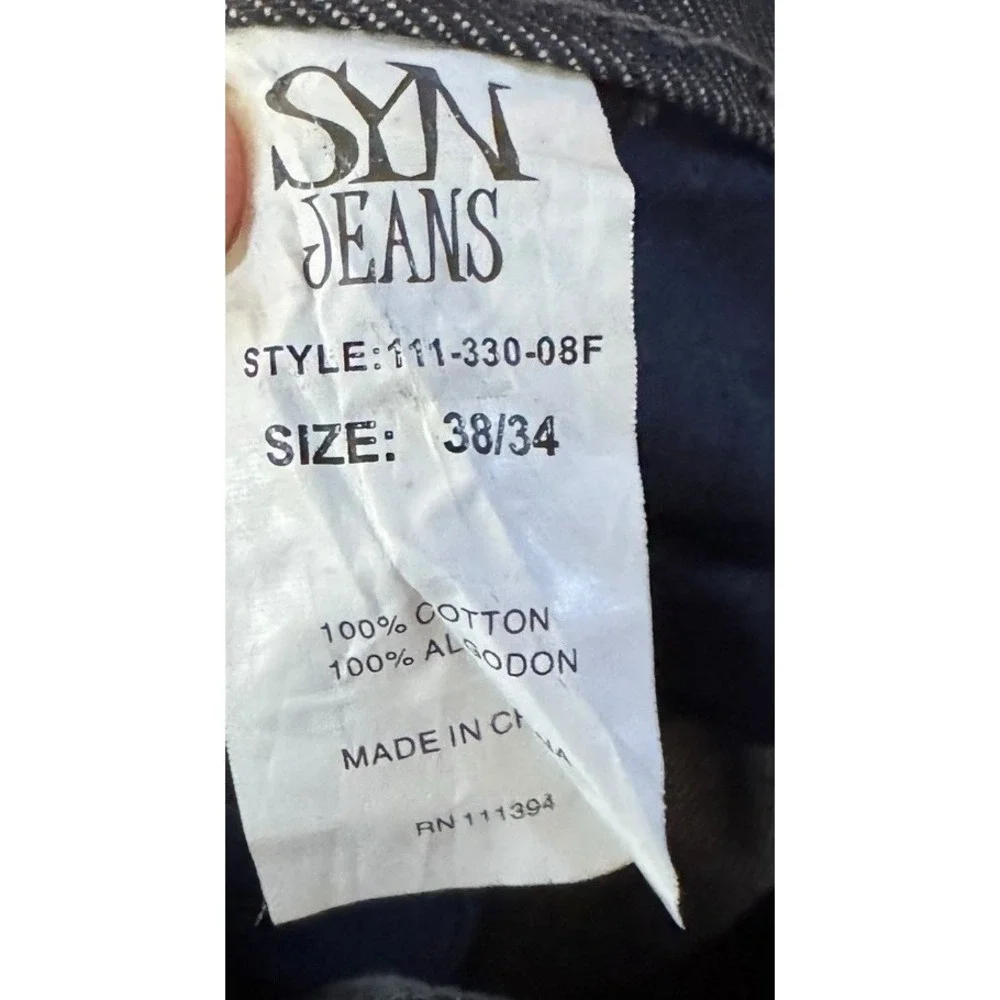 SYN Men's Jeans Prowler Slim‎ Straight Pure Cotton Denim Mid-Rise Blue Sz. 38X34